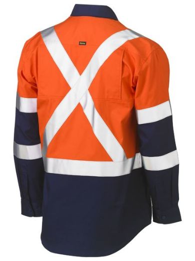 Picture of BISLEY X Taped Biomotion Two Tone Hi Vis Lightweight Drill Shirt
